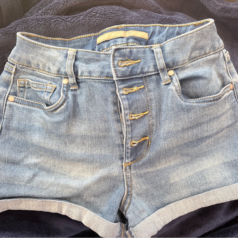 Joe's Jeans Light Blue Button-Fly Rolled Hem Denim Shorts